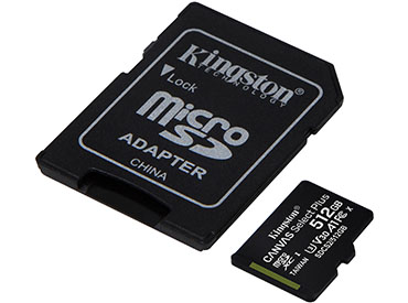 Tarjeta de memoria microSD Kingston Canvas Select Plus 512GB con Adaptador