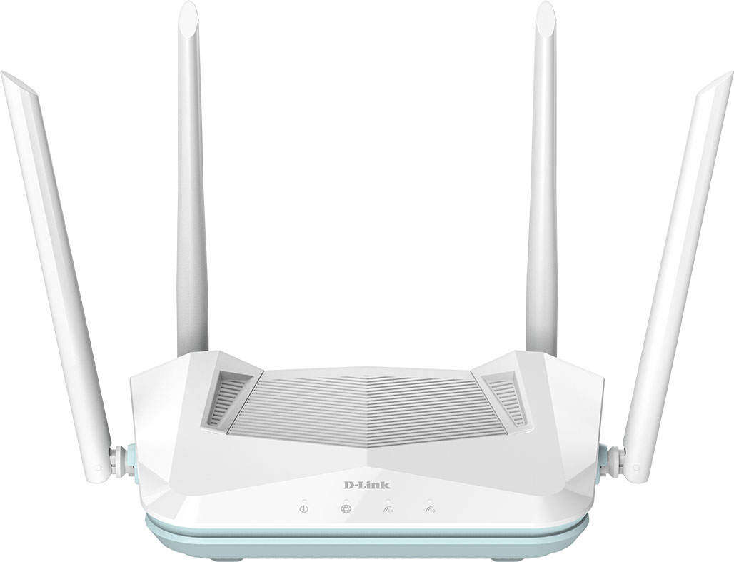 Vista frontal del router AI Wi-Fi 6 AX1500 D-Link (R15)