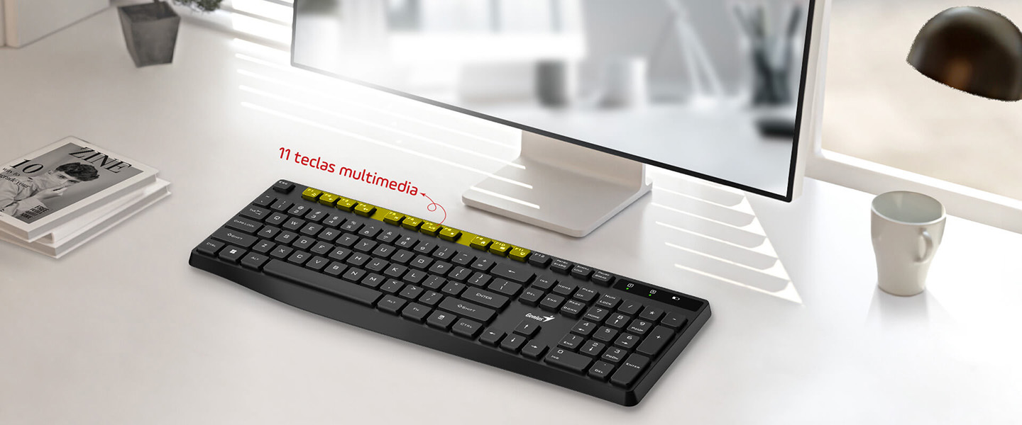 Teclado inalámbrico Genius KB-7200, PRODUCTIVIDAD Y COMODIDAD MEJORADA