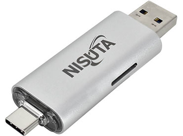 Lector de tarjetas SD/MicroSD con USB C 3.1 y AM 3.0 Nisuta (NSCRUC3)