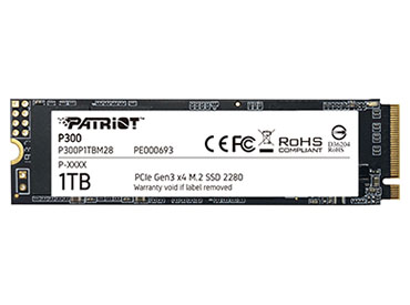Disco SSD Patriot P300 1TB M.2 - PCIe Gen3 x4 NVMe